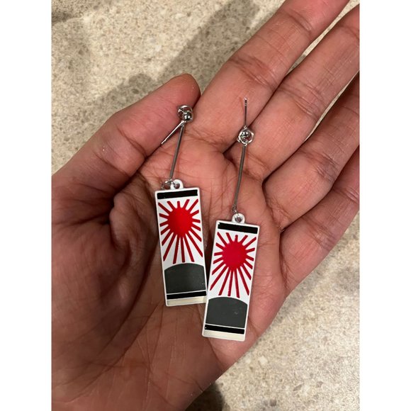 Anime earrings hanafuda Japanese earrings cosplay earrings sun ray earring - Picture 2 of 7